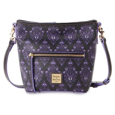 Bolsa tiracolo Disney Dooney & Bourke HAUNTED MANSION bolsa damasco PAPEL DE PAREDE nova! - Imagem 1 de 4