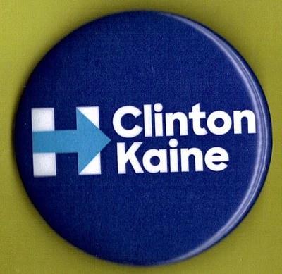 2016 Hillary Clinton & Tim Kaine - 2-1/4"/ Official Presidential Campaign Button - Image 1 of 2