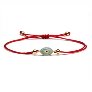 Türkis Gold Evil Eye Charm Rot Schnur Schutz Armband - Bild 1 von 4