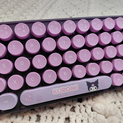 Hello Kitty Kuromi Laptop Wireless Keyboard Computer USB Purple Pink Teen Works - Image 1 of 4