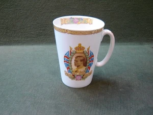 1937 Shelley Edward VIII Commemorative Coronation China Beaker - 10cm Tall Mug - Picture 1 of 10