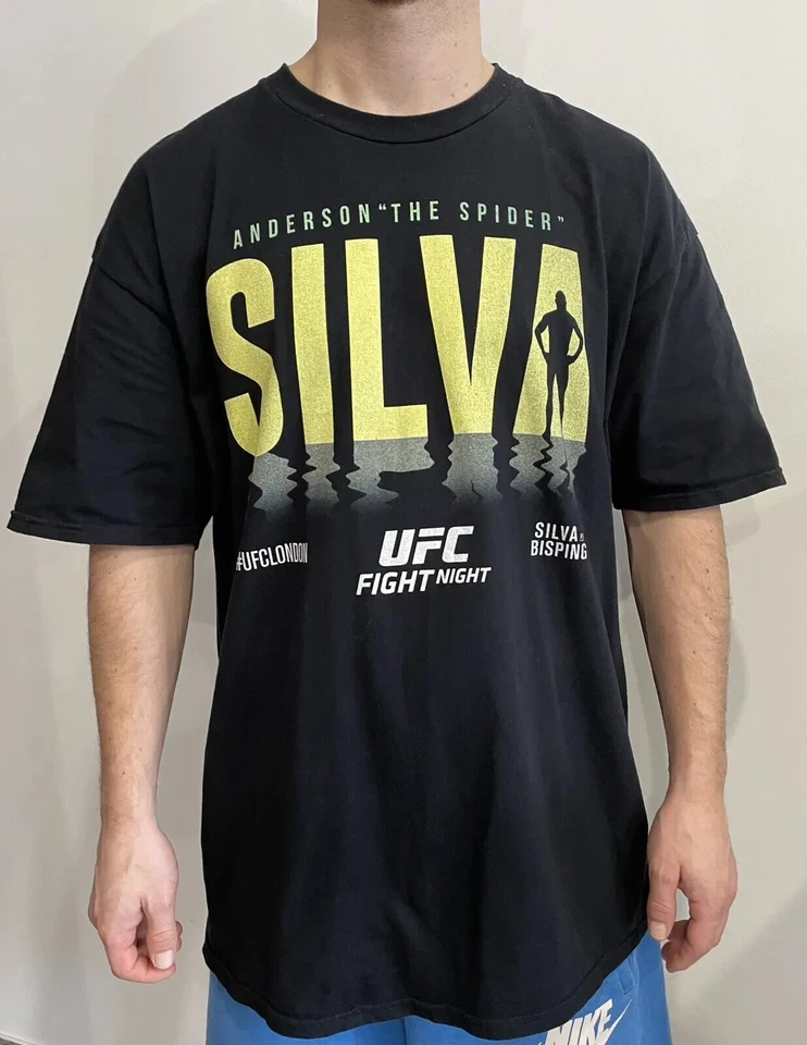 Промо-рубашка UFC Anderson Silva Vs Bisping Fighter London 2016 футболка смешанных боевых искусств официальная - Изображение 1 из 4