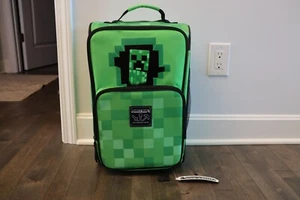 Grün Minecraft Creeper Kinder Koffer Gepäck Handgepäck Rollen Canvas Schale JINX - Bild 1 von 18