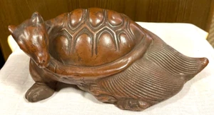 Japanese Vintage BIZEN Ware Pottery Turtle STATUE Sculpture Ornament Figurine FS - Picture 1 of 8