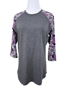 LuLaRoe Disney einfach bequem Minnie Mouse grau 3/4 Arm Oberteil T-Shirt Small - Bild 1 von 10