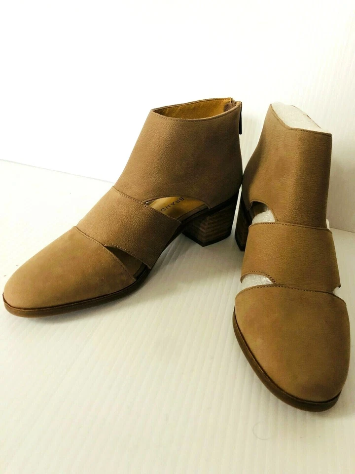 Lucky BRAND Ralwan Nubuck Cut-out HEELS Bootie US Women Size 7.5