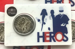 France 2 euro 2020 "Medical research - Heros" BiMetallic CoinCard BU - Picture 1 of 2