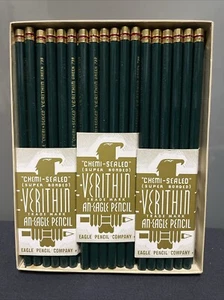 Vintage 36 Eagle Verithin 739 Green Colored Pencils Boxed Unsharpened NIOB - Picture 1 of 5