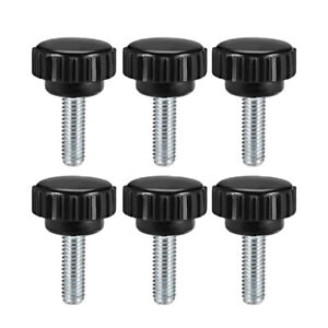 M6 x 15mm Male Thread Knurled Clamping Knobs Grip Thumb Screw on Type  6 Pcs