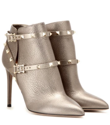 Valentino Garavani Rockstud Cuero Botines Piedra Metálica Talla 36.5 ¡PRÍSTINOS! Foto 1 de 4