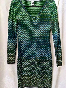 Damen MISSONI Mehrfarbig Langarm Kleid Viskose/Wollmischung Strick 40/S Italy - Bild 1 von 8