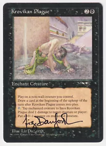 Signierte Krovikan Plague Proof LP Allianzen Künstlerin Liz Danforth 1996 MTG Magic AP! - Bild 1 von 2