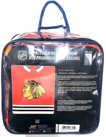 NHL Royal Plush Raschel Throw 50 X 60 Inch Red Blanket Indian Head Cover