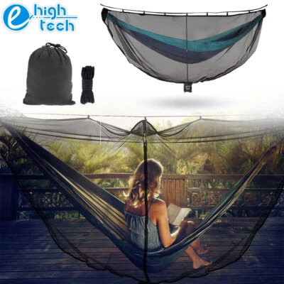 Portable Hammock Bug Net Mosquito Netting Mesh Cover with Zipper Outdoor Camping - Image 1 of 4