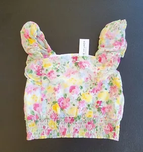 Janie and Jack White Floral Sleeveless Ruffle Top Size 5 NWT - Picture 1 of 11