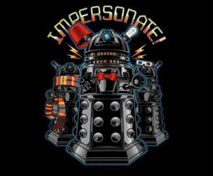 Daleks Impersonate Different Doctor Who CUTE Satire Teefury Ladies Shirt NEW - Picture 1 of 1