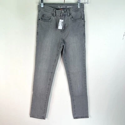 The Children's Place Skinny Jeans Boys Size 12 Dove Grey Wash Stretch Adjustable - Image 1 of 4