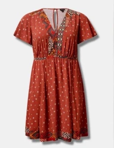 Torrid Mini Challis Boarder Skater Dress Size 3/3X NWT - Picture 1 of 6