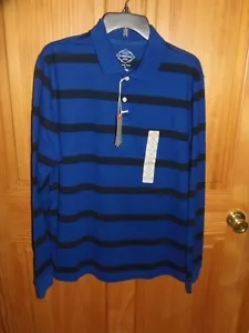 ST JOHNS BAY - MEN - LEGACY POLO - BLUE STRIPE - SIZE MEDIUM (PK-33-1x19) - Picture 1 of 1
