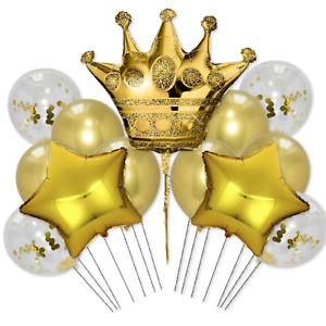 50th Golden Wedding Anniversary Crown Jubilee Confetti Balloon Party Decoration 