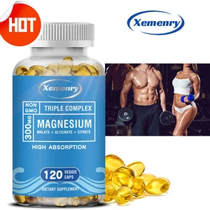 Triple Magnesium Complex 300mg-Magnesium Malate,Glycinate,Citrate -Muscle Health - Picture 1 of 13