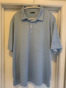 PGA Tour Blue Striped Polo XL - Picture 1 of 4