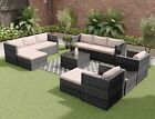 Garden Outdoor Furniture Brown Rattan 10 Seat Sofa Set with Coffee Table Chair