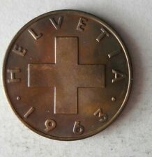 1963 SWITZERLAND 2 RAPPEN - Excellent Coin - FREE SHIP - Premium Vint Bin #23