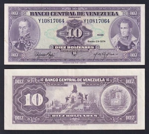 Venezuela 10 Bolivares Banknote 1974 P.-51D SPL+/XF+ - Picture 1 of 1