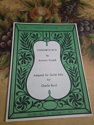 Antonio Vivaldi Concierto en D para Guitarra Clásica Partituras Extremadamente Raras Foto 1 de 2