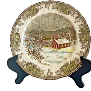 Johnson Brothers Speiseteller 4er Set Schulhaus Winterszene Englisch Cottag - Bild 1 von 10