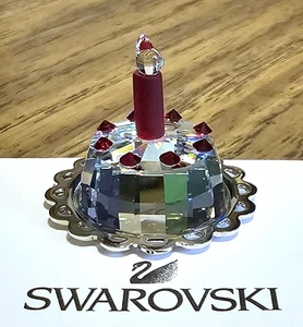๐ Swarovski Crystal 2002 Mini Birthday / Anniversary Cake Figurine, Red Candle - Picture 1 of 16