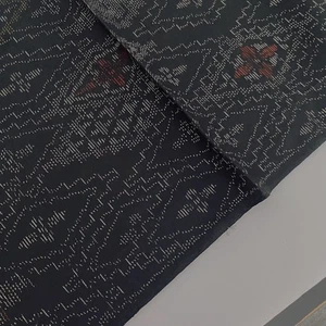 Black Diamond #B 14.5x60 LONG Mud Dyed Oshima Tsumugi Kimono Silk Fabric OV29 - Picture 1 of 6