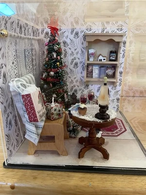 Casa de muñecas diorama/roombox - Salón de Navidad escala 1:12  Foto 1 de 4