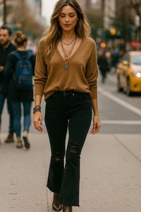 NWT Judy Blue Flare High Rise Distressed Black Women Size 7/28 Boho Goth Hippie - Picture 1 of 18