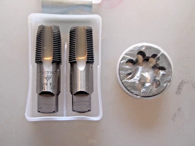 NPT TAP + DIE SET 3/4 x 14 tpi BOTTOM PLUG  / COMBINE PACK  - Image 1 of 4