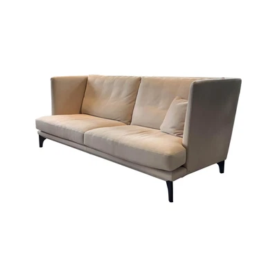 Bielefelder Werkstätten Sofa Polo Lounge Leder 2 Java Sand Füße Braun Gebeizt - Bild 1 von 4