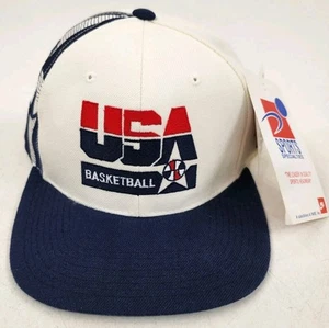 NWT Vintage USA Basketball Snapback Hat Sports Specialties Script Dream Team - Picture 1 of 16