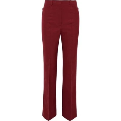 Victoria Beckham Burgundy Grain de Poudre Straight-Leg Pants Size 4 EUC - Image 1 of 4