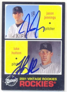 JASON JENNINGS LUKE HUDSON COLORADO ROCKIES SIGNED 2002 UD VINTAGE ROOKIES CARD - Picture 1 of 1