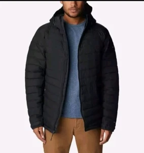 Size 6X Columbia Slope Edge Hooded Men's Jacket Black Omni-Heat Puffer $180 - Picture 1 of 9