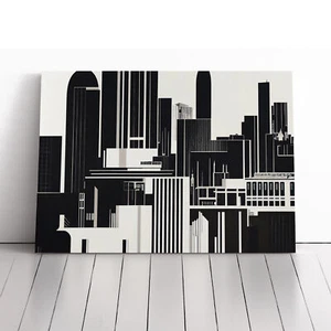 Art Deco City Skyline Canvas Wall Art Print Framed Picture Decor Living Room