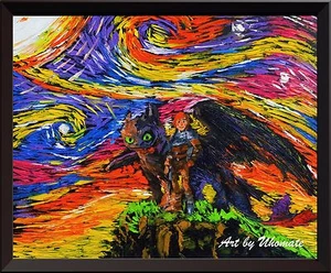 How to Train Your Dragon Van Gogh Starry Night Wall Art Decor Print Poster A041 - Picture 1 of 2