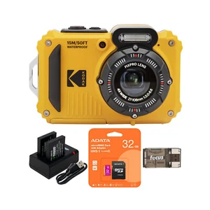 Kodak PIXPRO WPZ2 16MP Waterproof Camera (Yellow) Bundle with Accessories - Picture 1 of 8