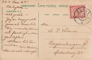 NETERLANDS INDIES: Sumatra to Denmark 1911. - Picture 1 of 2