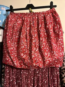 Women’s Size 10 Skirt Red With Floral Print, Short, Puff Style. Bnwt - Picture 1 of 5