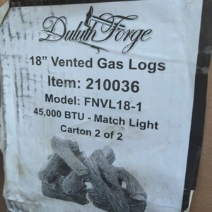 NEW Duluth Forge FNVL-1-  18” 45K BTU Vented Gas Log Heater NIB  Logs Only  - Picture 1 of 2