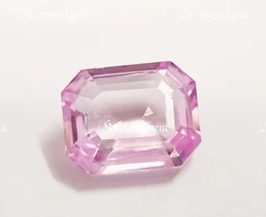 Certified 10 Ct Natural Pink Morganite Emerald Shape Loose Gemstone - Picture 1 of 4