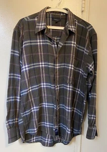 Burberry London  Button Down Long Sleeve Thick Shirt Plaid Size Medium - Picture 1 of 9
