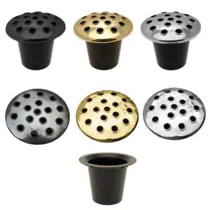 Black Gold Silver Lid Plastic Grave Vase Insert Memorial Flower Headstone Holder - Picture 1 of 10